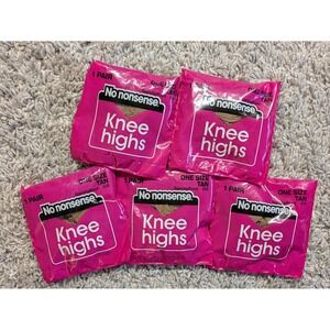 No‎ Nonsense Knee Highs - Sandalfoot #508 - Tan - Lot of 5